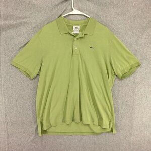 Lacoste Polo Shirt Mens Size 6 Lime Green Short Sleeve Solid Golf Solid Casual